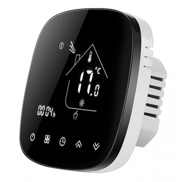 Smart θερμοστάτης πετρελαίου BHT-001-GBLW, WiFi, χωνευτός, μαύρος - UNBRANDED