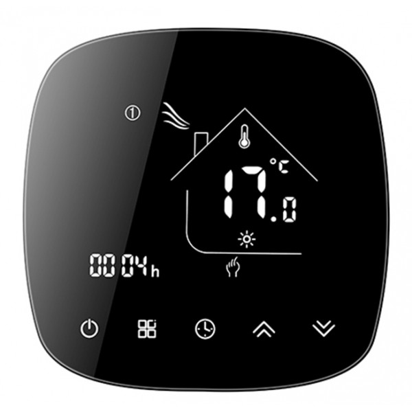 Smart θερμοστάτης αερίου BHT-001-GCLW, WiFi, χωνευτός, μαύρος