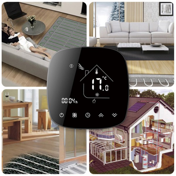 Smart θερμοστάτης αερίου BHT-001-GCLW, WiFi, χωνευτός, μαύρος