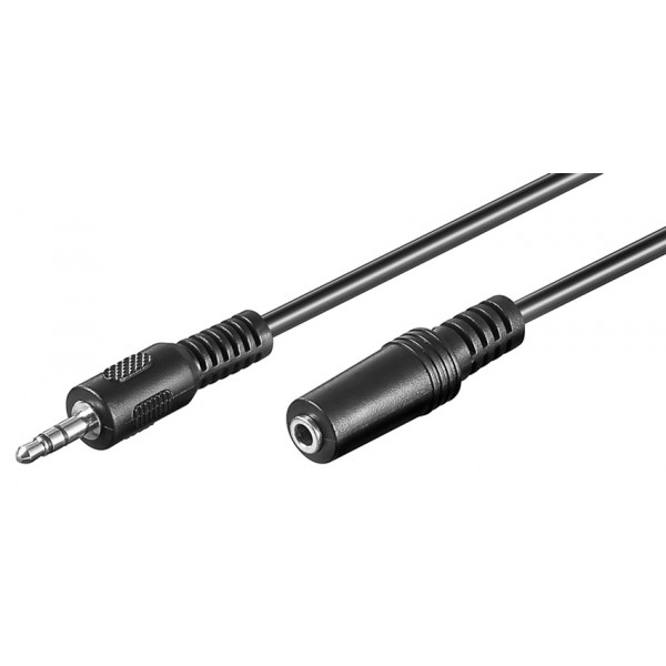 GOOBAY προέκταση καλωδίου ήχου 3.5mm 50090, 3 pin stereo, 5m, μαύρο - GOOBAY