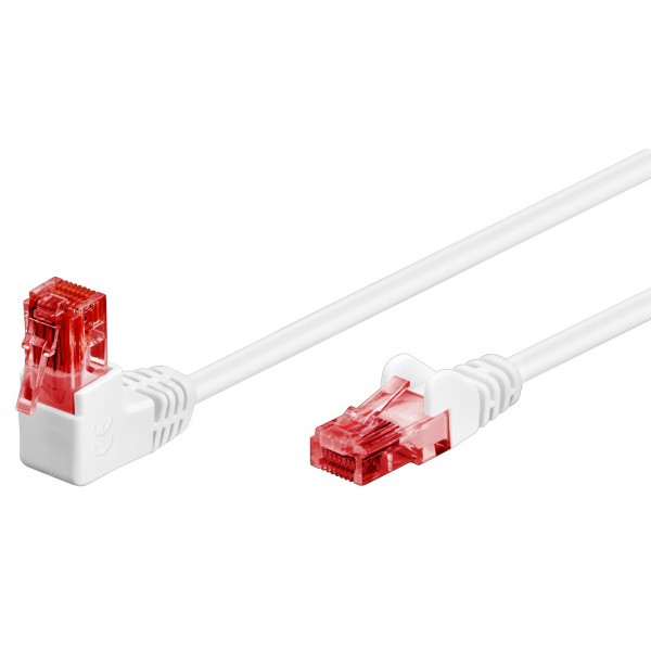 GOOBAY καλώδιο δικτύου 51522, CAT 6 U/UTP, γωνιακό, CCA, 1m, λευκό - GOOBAY