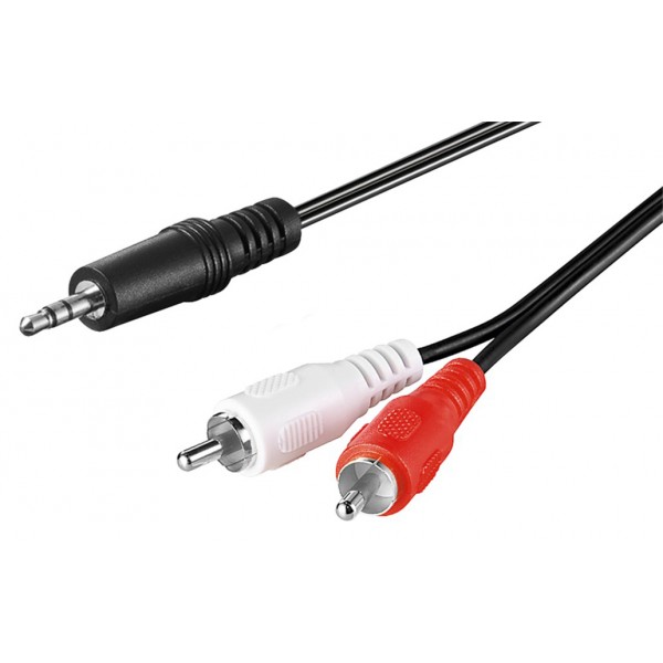 GOOBAY καλώδιο ήχου 51650 3.5mm σε 2x RCA, 3 pin stereo, 3m, μαύρο - GOOBAY