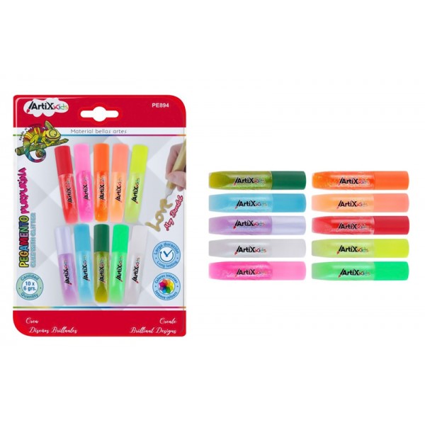 ARTIXKIDS σετ χρωματιστές κόλλες με glitter PE894, 10τμχ - Αναλώσιμα - Είδη Γραφείου