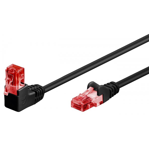 GOOBAY καλώδιο δικτύου 51517, CAT 6 U/UTP, γωνιακό, CCA, 3m, μαύρο - GOOBAY