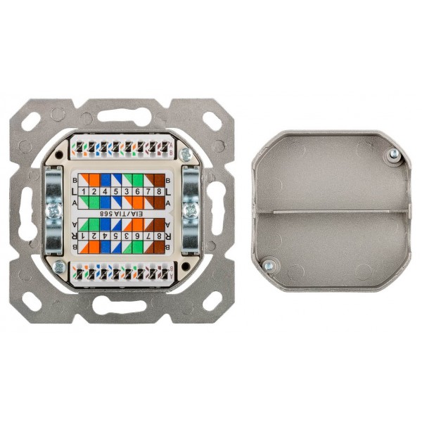 GOOBAY επιτοίχια πρίζα CAT 6a 68572, 2x RJ45, 80x80mm, λευκή - Διάφορα Δικτύου