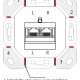 GOOBAY επιτοίχια πρίζα CAT 6a 68572, 2x RJ45, 80x80mm, λευκή