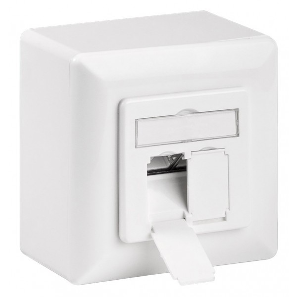 GOOBAY επιτοίχια πρίζα CAT 6a 68572, 2x RJ45, 80x80mm, λευκή - Διάφορα Δικτύου