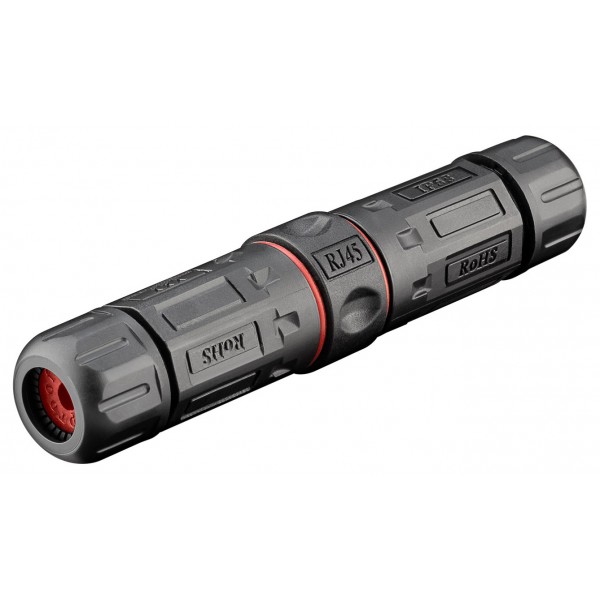 GOOBAY αδιάβροχος σύνδεσμος RJ45 Cat 6 79566, IP68, μαύρο - Διάφορα Δικτύου