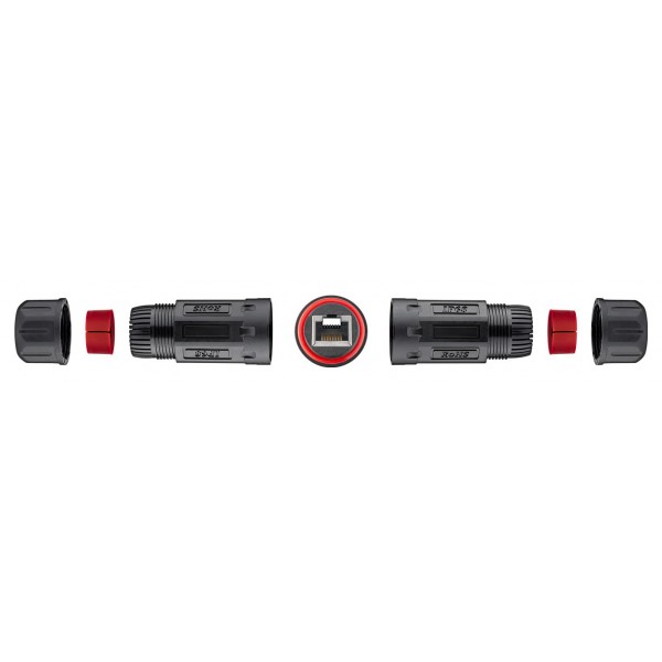 GOOBAY αδιάβροχος σύνδεσμος RJ45 Cat 6 79566, IP68, μαύρο