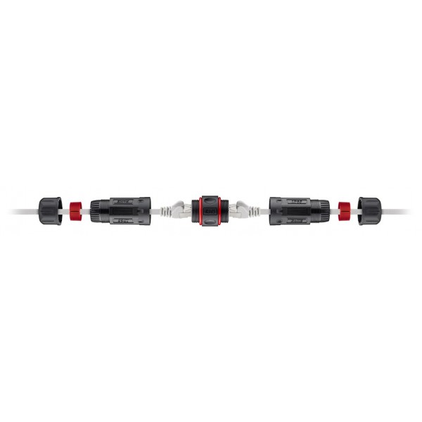 GOOBAY αδιάβροχος σύνδεσμος RJ45 Cat 6 79566, IP68, μαύρο - Διάφορα Δικτύου