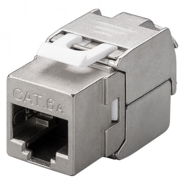 GOOBAY Keystone module RJ45 CAT 6A 90864, STP, 500 MHz, slim-line, ασημί - Δικτυακός Εξοπλισμός