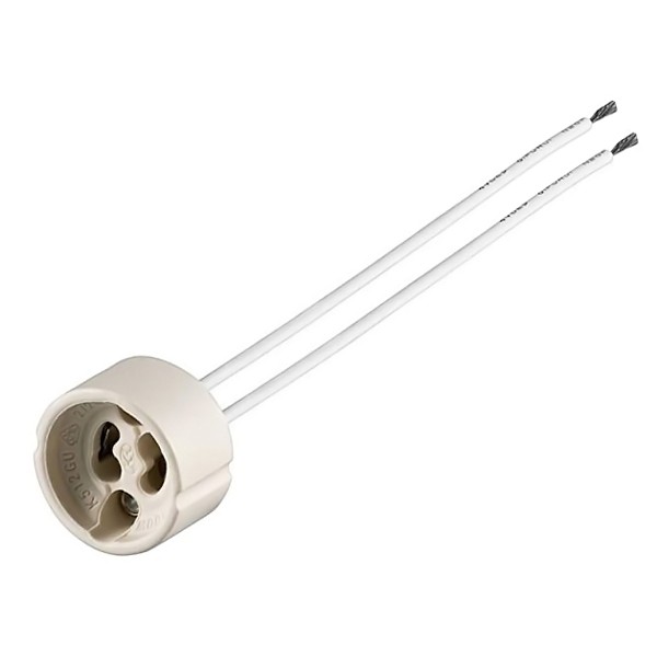 GOOBAY ντουί λάμπας GU10 με καλώδια 9134, 230V/100W, κεραμικό, λευκό - GOOBAY