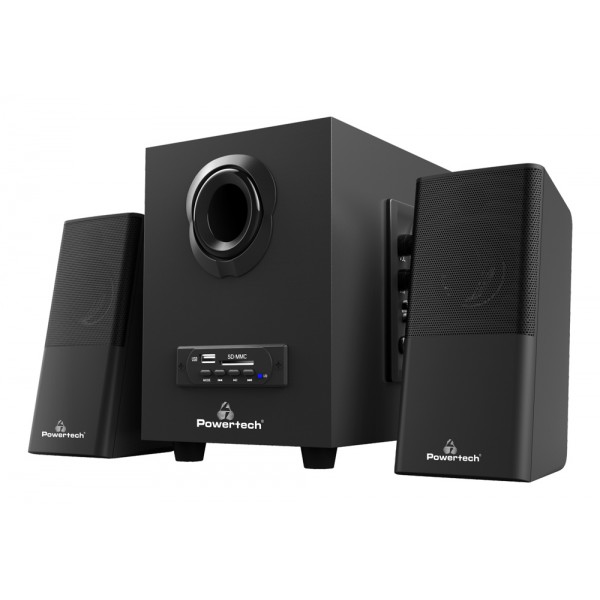 POWERTECH ηχεία Premium sound PT-846, 16W, USB/SD/FM/BT, remote, μαύρα - Ηχεία για PC