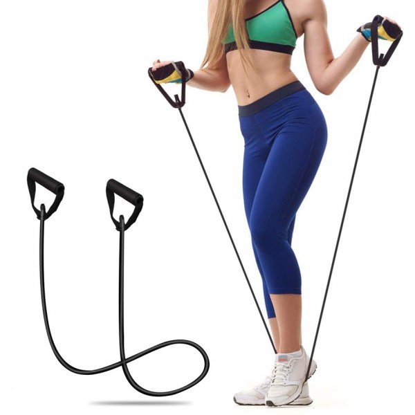Λάστιχο γυμναστικής με χερούλια GYM-0005, Φ9, 1.2μ, μπλε - Είδη Γυμναστικής