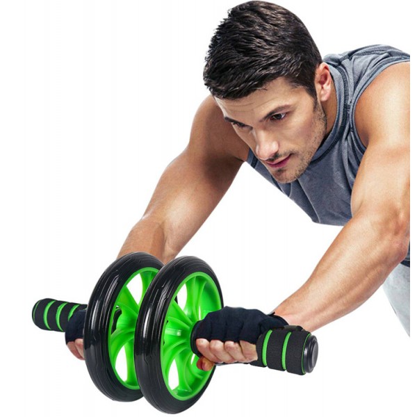 Ρόδα κοιλιακών AB Wheel GYM-0001, μαύρο-πράσινο - Είδη Γυμναστικής