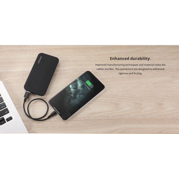 ROCKROSE καλώδιο USB σε Micro USB Beta AM Mini, 2.4A, 30cm, μαύρο