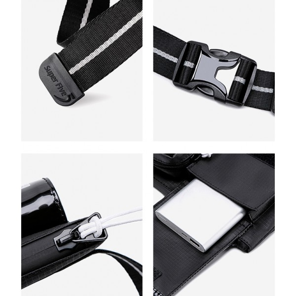 SUPER FIVE τσάντα ώμου XB00118-BK, μαύρη - SUPER FIVE