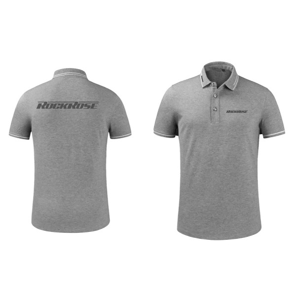 ROCKROSE t-shirt με γιακά τύπου Polo RMS02, γκρι, ΧL - Διαφημιστικό Υλικό