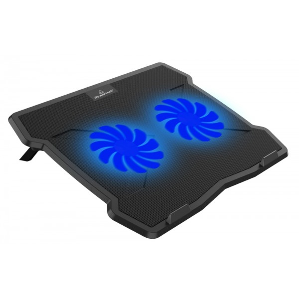POWERTECH Βάση & ψύξη laptop PT-930, έως 15.6", 2x 125mm fan, LED, μαύρο - Βάσεις, Ψύξη & Αξεσουάρ