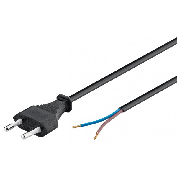 GOOBAY καλώδιο τροφοδοσίας Euro male 2x0.75 mm² 50085, 1.5m, μαύρο - GOOBAY