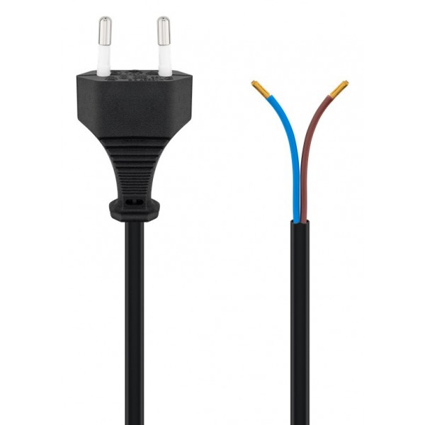 GOOBAY καλώδιο τροφοδοσίας Euro male 2x0.75 mm² 50085, 1.5m, μαύρο - GOOBAY