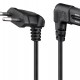 GOOBAY καλώδιο τροφοδοσίας Euro 97354, γωνιακό, 2x0.75 mm², 3m, μαύρο