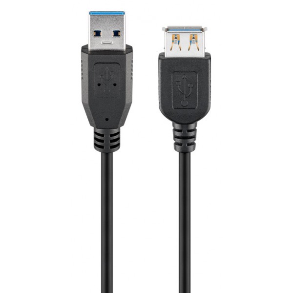 GOOBAY καλώδιο USB 3.0 σε USB (F) 93999, copper, 3m, μαύρο - GOOBAY