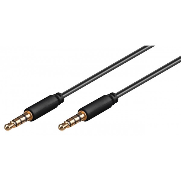 GOOBAY καλώδιο ήχου 3.5mm 63832, 4 pin stereo, copper, 3m, μαύρο - GOOBAY
