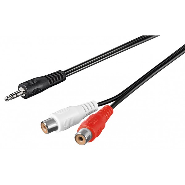 GOOBAY καλώδιο 3.5mm αρσενικό σε 2x θηλυκό RCA 50116, 1.5m, μαύρο - GOOBAY