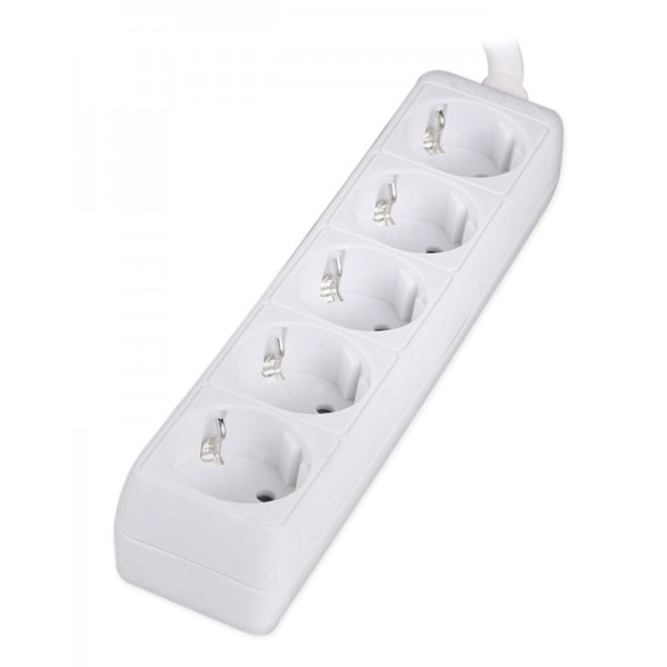 POWERTECH πολύπριζο PT-869, 5x schuko, 16A, 1.5m, λευκό - Τροφοδοσία Ρεύματος