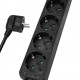POWERTECH πολύπριζο PT-870, 5x schuko, 16A, 1,5m, μαύρο