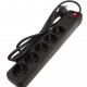 POWERTECH πολύπριζο ασφαλείας PT-881, 5x schuko, 16A, 1.5m, μαύρο