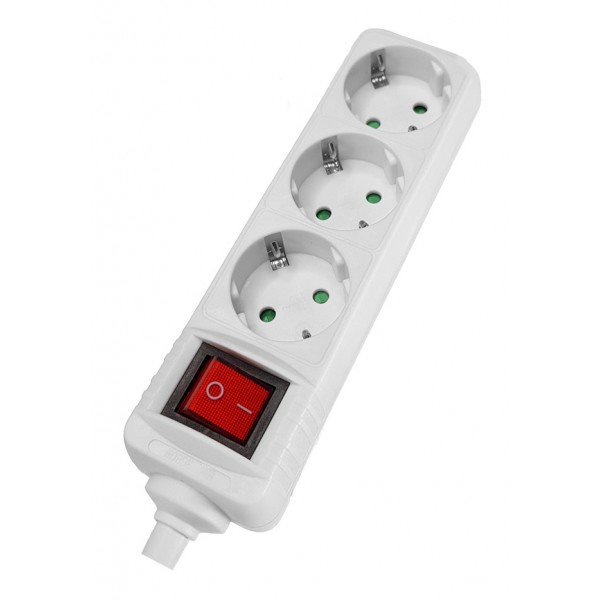 POWERTECH πολύπριζο PT-885, 3x schuko, 16A, χωρίς καλώδιο, λευκό - Πολύπριζα Ρεύματος