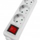 POWERTECH πολύπριζο PT-885, 3x schuko, 16A, χωρίς καλώδιο, λευκό