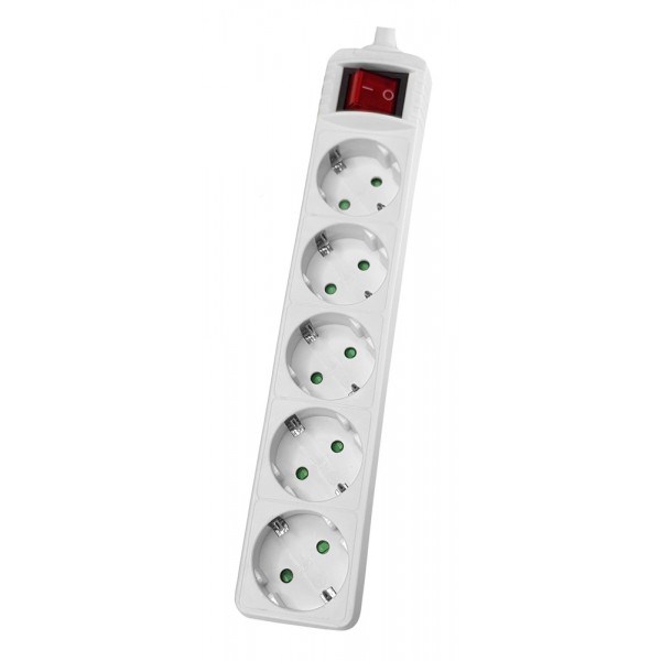 POWERTECH πολύπριζο PT-886, 5x schuko, 16A, χωρίς καλώδιο, λευκό - Πολύπριζα Ρεύματος
