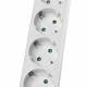 POWERTECH πολύπριζο PT-886, 5x schuko, 16A, χωρίς καλώδιο, λευκό