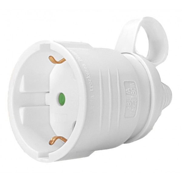 POWERTECH φις ρεύματος PT-887, 1x schuko, 16A, λευκό - Πολύπριζα Ρεύματος