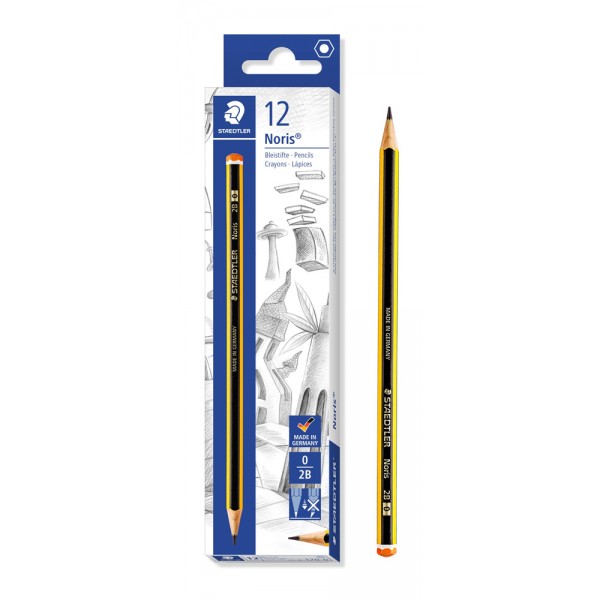STAEDTLER ξύλινο μολύβι Noris 120-0, εξάγωνο, 2B0, 12τμχ - 
