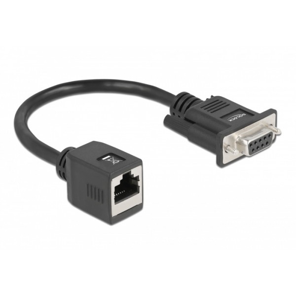 DELOCK αντάπτορας από serial DB9 RS-232 σε RJ45, μαύρος - Διάφορα Δικτύου