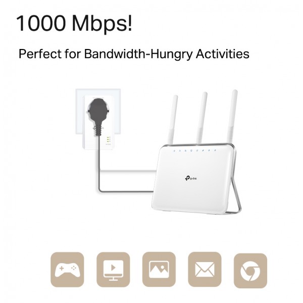 TP-LINK Powerline TL-PA7017P, Passthrough, AV1000 Gigabit, Ver. 4.0 - Δικτυακά