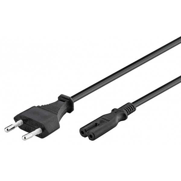GOOBAY καλώδιο τροφοδοσίας Euro 50084, 2x0.75 mm², 1.5m, μαύρο - GOOBAY