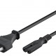 GOOBAY καλώδιο τροφοδοσίας Euro 50084, 2x0.75 mm², 1.5m, μαύρο