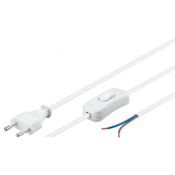 GOOBAY καλώδιο τροφοδοσίας 51349, 2x0.75mm², με διακόπτη, 1.5m, λευκό - GOOBAY