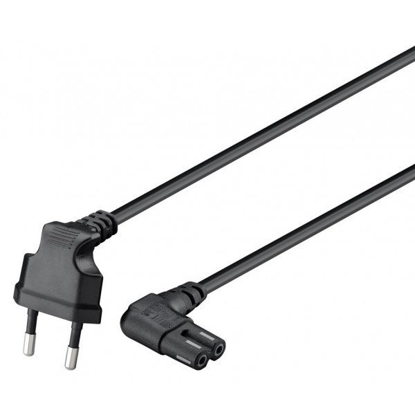 GOOBAY καλώδιο τροφοδοσίας Euro 97355, γωνιακό, 2x0.75 mm², 5m, μαύρο - GOOBAY