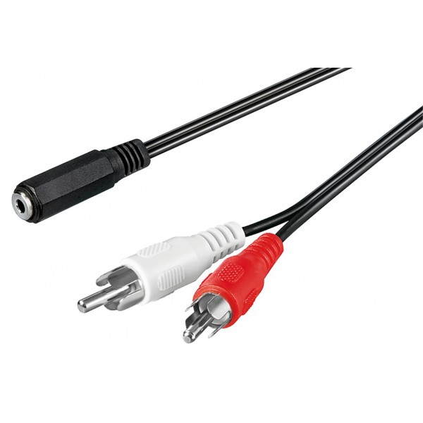 GOOBAY καλώδιο 3.5mm θηλυκό σε 2x RCA αρσενικό 50442, 1.4m, μαύρο - GOOBAY
