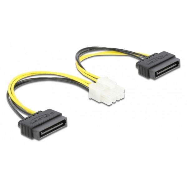 DELOCK καλώδιο EPS 8pin σε 2x SATA 15pin 83020, 15cm - Σύγκριση Προϊόντων