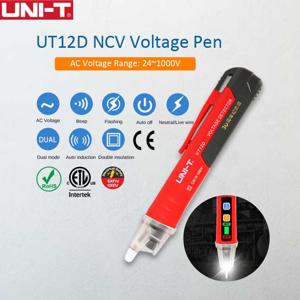 UNI-T ανιχνευτής τάσης ΑC UT12D-EU, 24V~1000V - UNI-T