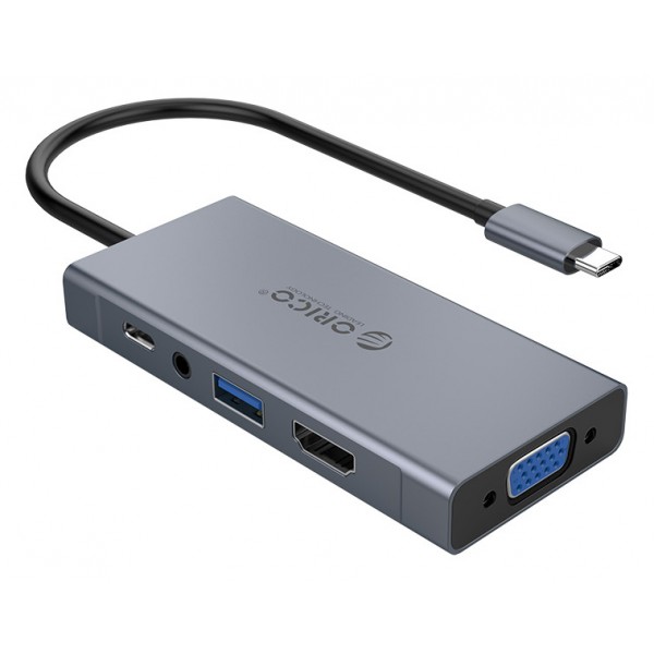 ORICO docking station MC-U501P, 5 θυρών, USB-C σύνδεση, 60W PD, 4K, γκρι - ORICO