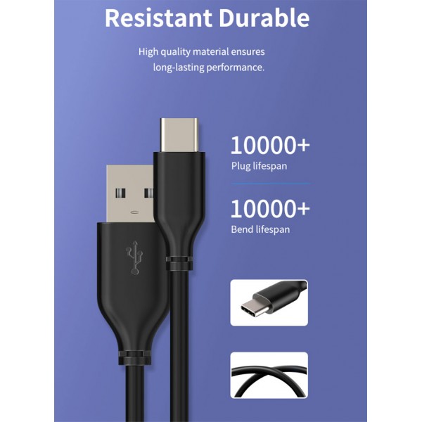 CABLETIME καλώδιο USB-C σε USB U323A, 3A, 480Mbps, 0.25m, μαύρο - CABLETIME