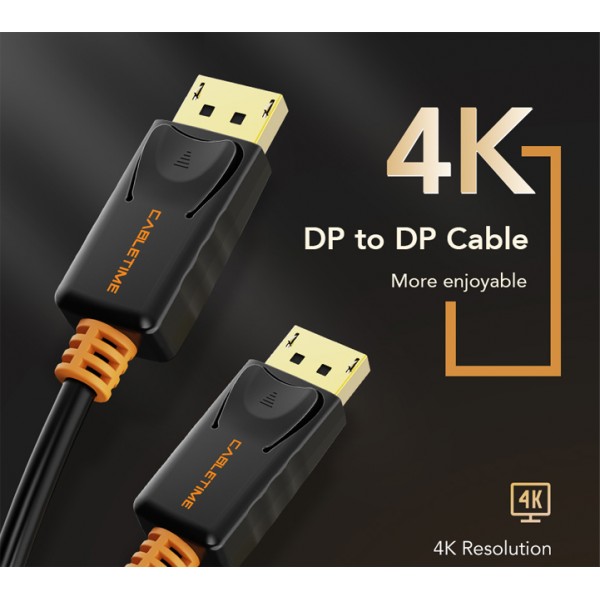 CABLETIME καλώδιο DisplayPort CT-01G, 4K/60Hz, 1m, μαύρο - CABLETIME